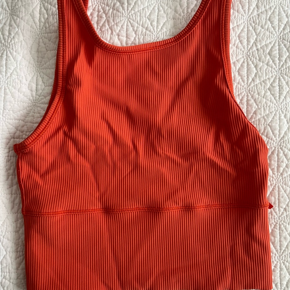 Ribbed Orange Tank Top